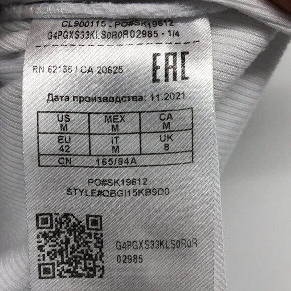 Guess White ribbed surplice V-neck crop top side tie size Medium - Picture 8 of 16